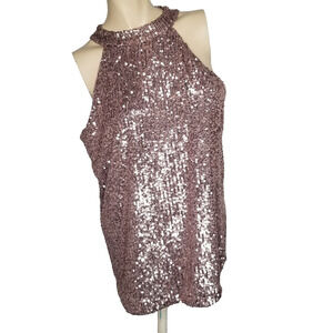 Cable & Gauge Pink Sequin Tank Top
